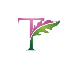 Vector Single Letter T Nature Logo