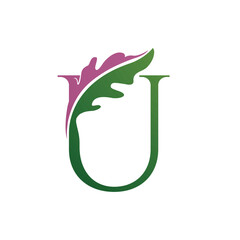 Vector Single Letter U Nature Logo