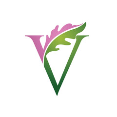 Vector Single Letter V Nature Logo