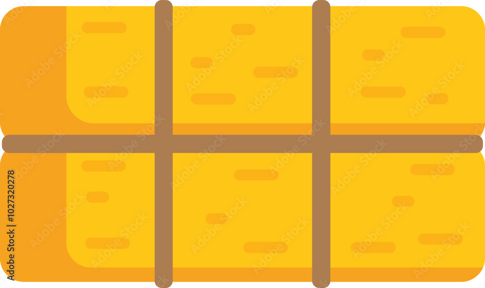 Poster hay bale tied with strings is isolated on a white background