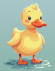 Vector illustration of a young duckling
