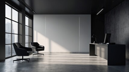 abstract minimal empty black 3d room background