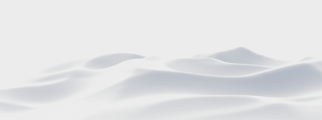 White snow mountain. White terrain.