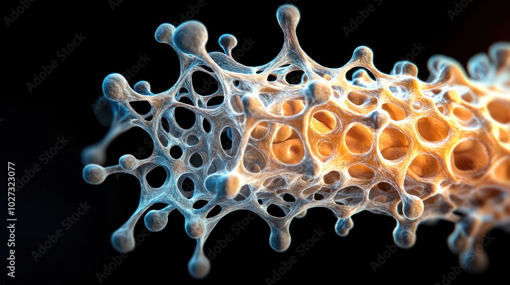 Aufkleber abstract 3d structure with network of holes.