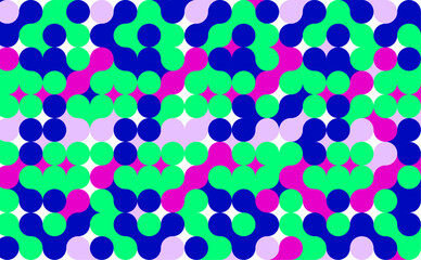 Abstract circle pattern. Geometric background with circles in retro style. Pattern with simple shapes. Seamless background with connected dots.