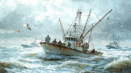 The US fishing industry thrives with advanced tech, large vessels, and diverse waters, enhancing trade efficiency, 