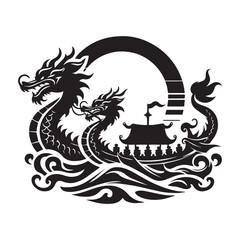 Vector Dragon Boat Design Illustration