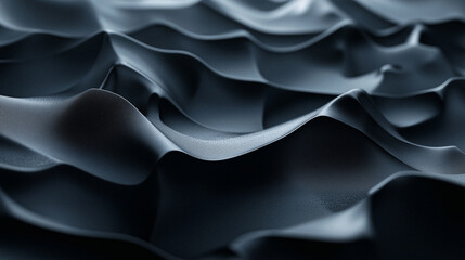 Obraz premium An AI-generated abstract image of dark, flowing textures, evoking the smooth elegance of fabric or waves. 
