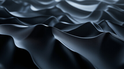 Obraz premium An AI-generated abstract image of dark, flowing textures, evoking the smooth elegance of fabric or waves. 