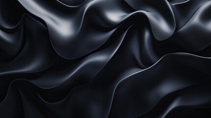 Obraz premium An AI-generated abstract image of dark, flowing textures, evoking the smooth elegance of fabric or waves. 