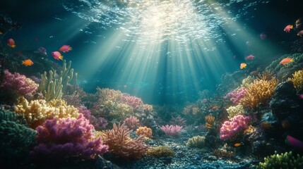 Obraz premium Underwater Coral Reef Underwater World with Vibrant Colors