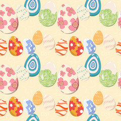 Original Easter eggs seamless pattern