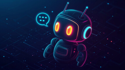 Online chat support bot, AI technological support.