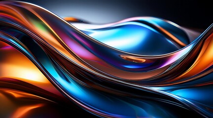 abstract wave background chrome effect