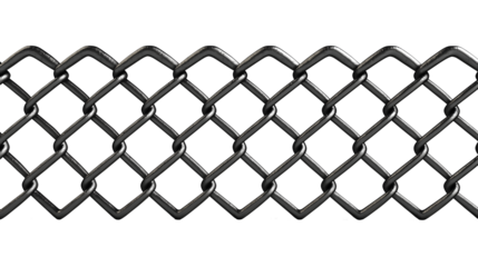 Chain link fence on white background