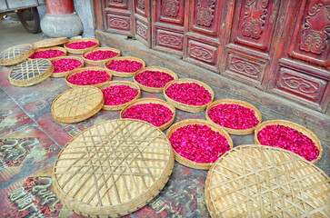 Roses are used as a typical food ingredient in Dali ancient city, Yunnan province (China)