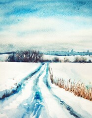 雪の日のスケッチ