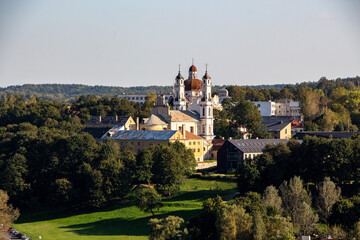 View from tower of St Johns church next to the university in oldtown of Vilnius, Lithuania