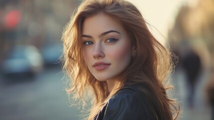 Fototapeta premium Portrait of stylish young woman