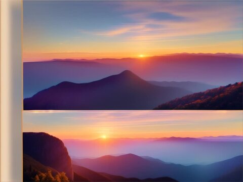 Landscape in the light of a sunrise.