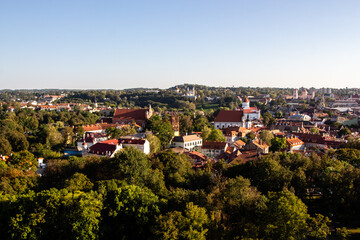 Obraz premium Blick vom Berg der drei Kreuze über die Stadt Vilnius, Litauen