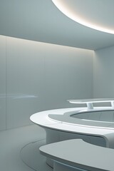 Futuristic atmosphere with Luminous workspace.