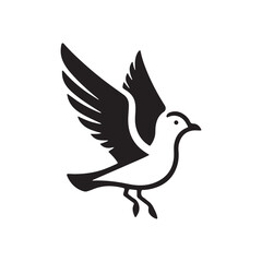 seagull bird silhouette design