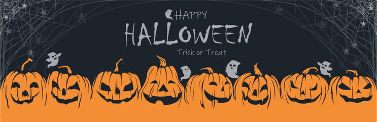 design vector banner halloween background pumpkin
