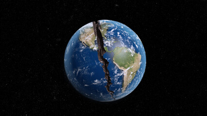 The Earth Cracks. earth split.