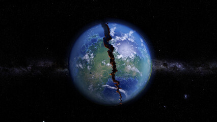 Mars (Teraforming) Cracks. earth split.