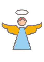 Obraz premium シンプルな天使のアイコン