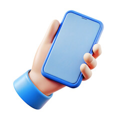 Support hand with Phone 3d cartoon style illustration