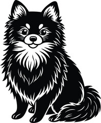 Obraz premium Portrait of a Pomeranian Dog Vector isolated on white background Dog Silhouettes.