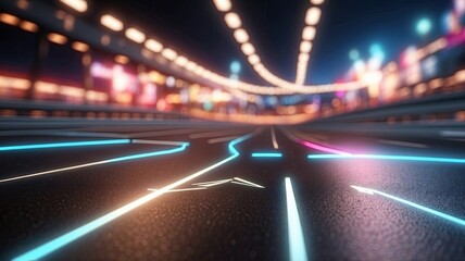 moving racetrack with arrow neon light decoration