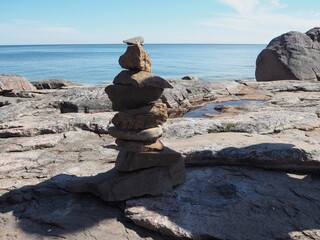 Ocean and a pile of stones