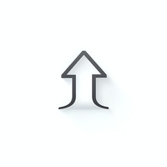 Fototapeta premium An upload icon featuring an upward-pointing arrow emerging from a flat line, symbolizing the upload process, ideal for user interfaces and upload functionalities.
