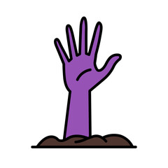 zombie hand graveyard Halloween  Icon