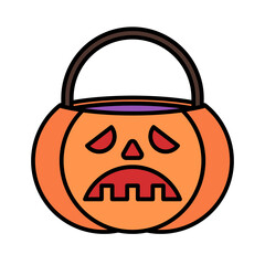 Pumpkin candy bucket Halloween  Icon