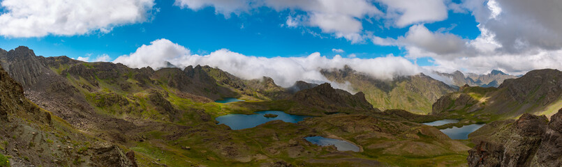 Panoramic view of Ispir Yedigoller located in Erzurum province of Turkey