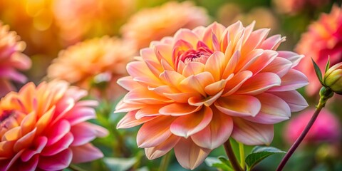 Obraz premium Vibrant pink and orange floral bloom captured in stunning detail, perfect for nature-inspired designs. Ideal for backgrounds, prints, or any botanical-themed projects.