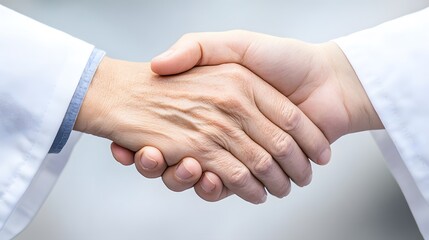 Obraz premium A doctor holding a patient's hand, promising to provide care and healing, doctor-patient promise, medical care