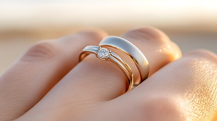 A close-up of a ring exchange during a wedding ceremony, representing a lifelong promise, wedding rings, marital vow