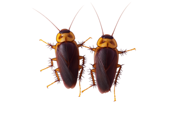Close-up view of cockroaches showcasing pest control challenges in urban environments during daylight hours