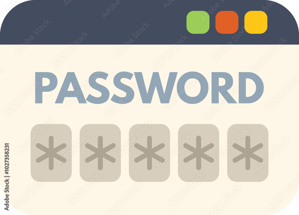 Poster browser window with a password entering form is requesting user authorization to access a web page