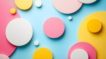 Colorful minimalist geometric shape background.