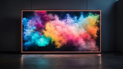 Vibrant Abstract Tunnel with Colorful Smoke Effects