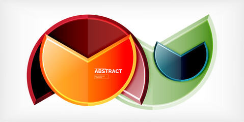 Glass reflective geometric round shapes background. Vector Illustration For Wallpaper, Banner, Background, Card, Book Illustration, landing page