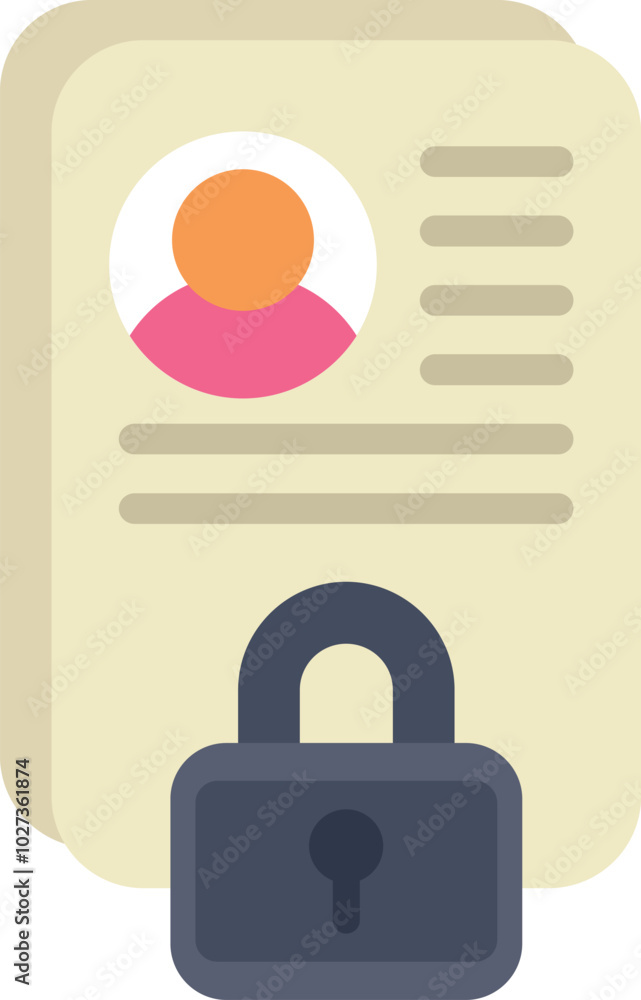 Poster padlock is securing a document containing personal information, emphasizing the importance of data p