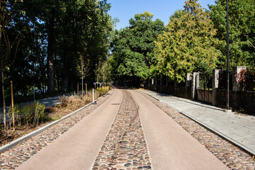 Beautiful Street next to Neris and oldtown of Vilnius, Lithuania