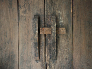 old wooden door with lock